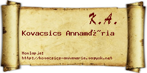 Kovacsics Annamária névjegykártya