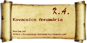 Kovacsics Annamária névjegykártya