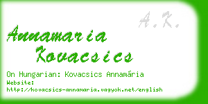 annamaria kovacsics business card